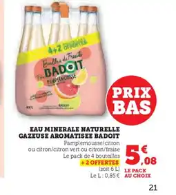 Super U BADOIT Eau minerale naturelle gazeuse aromatisee offre