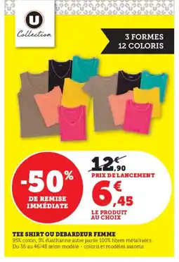 Super U Tee shirt ou debardeur femme offre