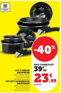 Super U Lot 3 poeles amovibles offre