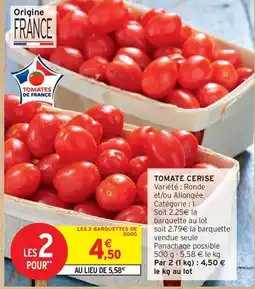 Intermarché Drive Tomate cerise offre