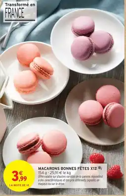 Intermarché Drive Macarons bonnes fêtes x12 offre