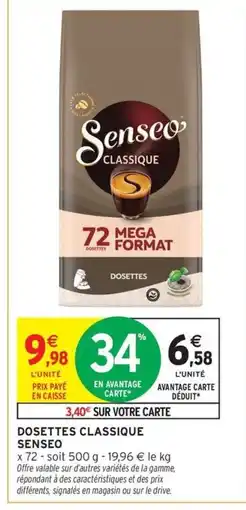 Intermarché Drive SENSEO Dosettes classique offre