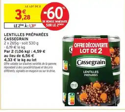 Intermarché Drive CASSEGRAIN Lentilles préparées offre