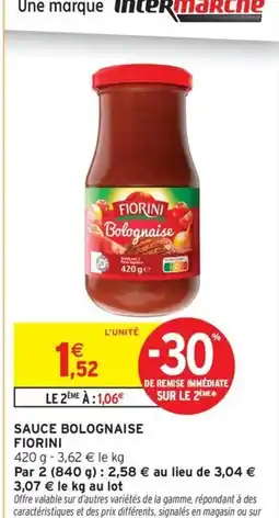 Intermarché Drive FIORINI Sauce bolognaise offre