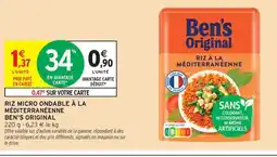 Intermarché Drive BEN'S ORIGINAL Riz micro ondable à la méditerranéenne offre