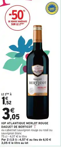 DAGUET DE BERTICOT Igp atlantique merlot rouge