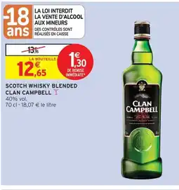 Intermarché Drive CLAN CAMPBELL Scotch whisky blended offre