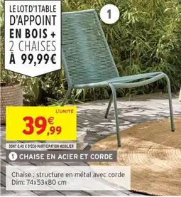 Intermarché Drive Chaise en acier et corde offre