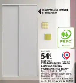 E.Leclerc Brico Portes de placard coulissantes eco blanc offre