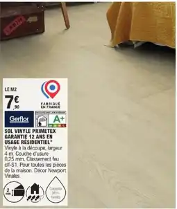 E.Leclerc Brico Sol vinyle primetex garantie 12 ans en usage résidentiel offre