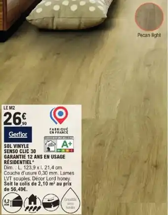 E.Leclerc Brico GERFLOR Sol vinyle senso clic 30 offre