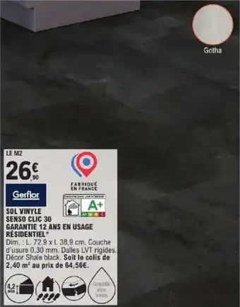 E.Leclerc Brico GERFLOR Sol vinyle senso clic 30 offre