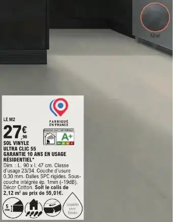 E.Leclerc Brico Sol vinyle ultra clic 55 offre