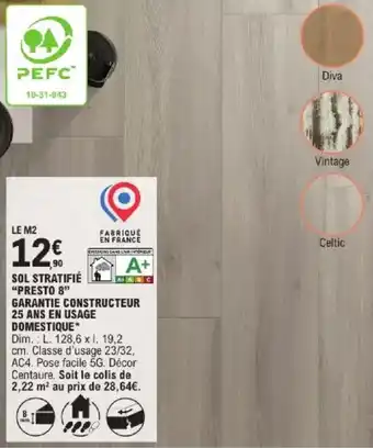 E.Leclerc Brico Sol stratifié "presto 8" offre