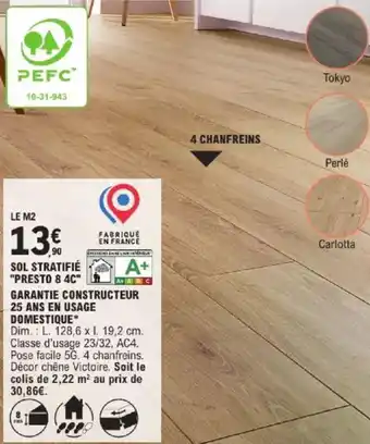 E.Leclerc Brico Sol stratifié "presto 8 4c" offre