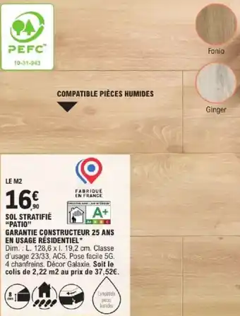 E.Leclerc Brico Sol stratifié "patio" offre