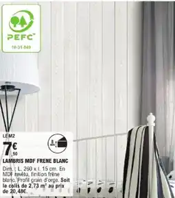 E.Leclerc Brico Lambris mdf frene blanc offre