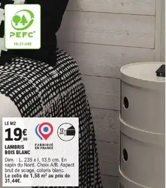 E.Leclerc Brico Lambris bois blanc offre