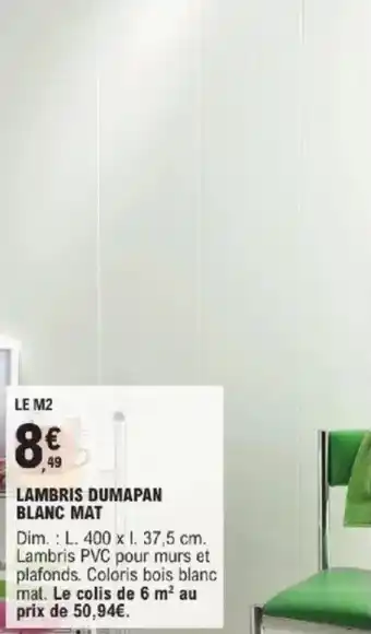 E.Leclerc Brico Lambris dumapan blanc mat offre