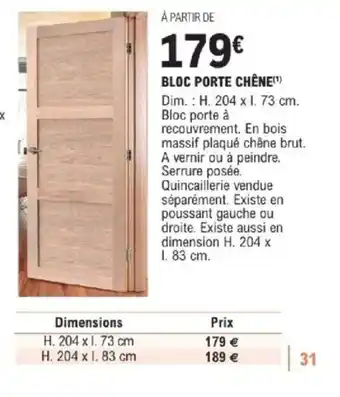 E.Leclerc Brico Bloc porte chêne offre