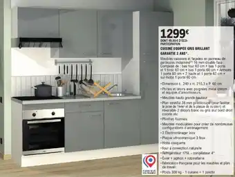 E.Leclerc Brico Cuisine equipée gris brillant offre