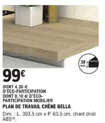 E.Leclerc Brico Plan de travail chêne bella offre