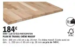 E.Leclerc Brico Plan de travail chĂȘne massif offre