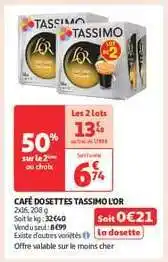 Auchan Café Dosettes Tassimo L'or offre