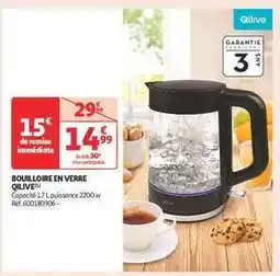 Auchan Bouilloire En Verre Qilive offre