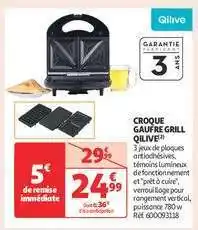 Auchan CROQUE GAUFRE GRILL QILIVE offre