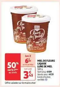 Auchan Miel De Fleurs Liquide Lune De Miel offre