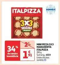 Auchan MINI PIZZA 3X3 MARGHERITA ITALPIZZA offre