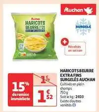Auchan HARICOTS BEURRE EXTRA FINS SURGELÉS AUCHAN offre