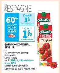 Auchan Gazpacho L'original Alvalle offre