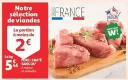 Auchan Porc : Sauté Sans Os offre