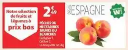 Auchan Pêches Ou Nectarines Jaunes Ou Blanches offre