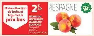 Auchan Pêches Ou Nectarines Jaunes Ou Blanches offre