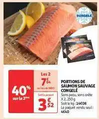Auchan Portions De Saumon Sauvage Congelé offre