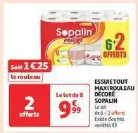 Auchan ESSUIETOUT MAXI ROULEAU DÉCORÉ SOPALIN offre