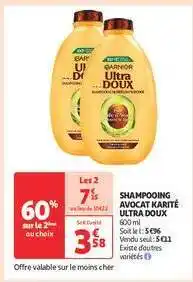 Auchan Shampooing Avocat Karité Ultra Doux offre