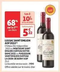 Auchan Lussac Saint Émilion Aop 2022 offre