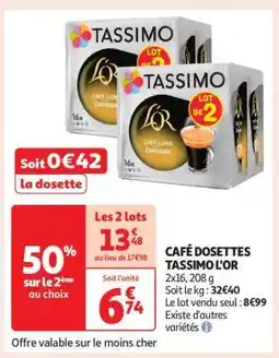 Auchan Café Dosettes Tassimo L'or offre