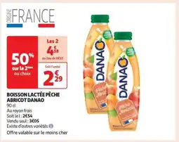Auchan Boisson Lactée Pêche Abricot Danao offre