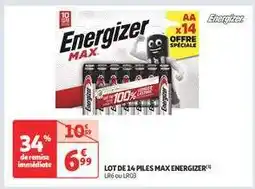 Auchan Lot De 14 Piles Max Energizer offre