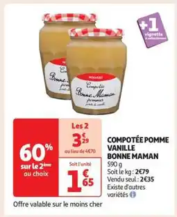 Auchan COMPOTÉE POMME VANILLE BONNE MAMAN offre
