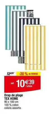 Carrefour Drap de plage TEX HOME offre