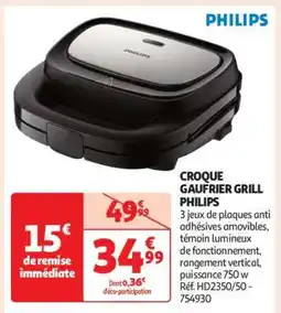 Auchan CROQUE GAUFRIER GRILL PHILIPS offre