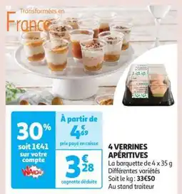 Auchan 4 Verrines Apéritives offre