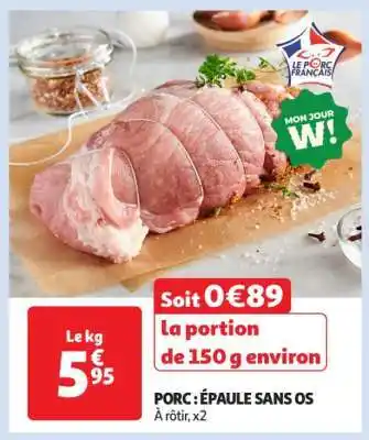 Auchan Porc : Épaule Sans Os offre