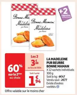 Auchan LA MADELEINE PUR BEURRE BONNE MAMAN offre